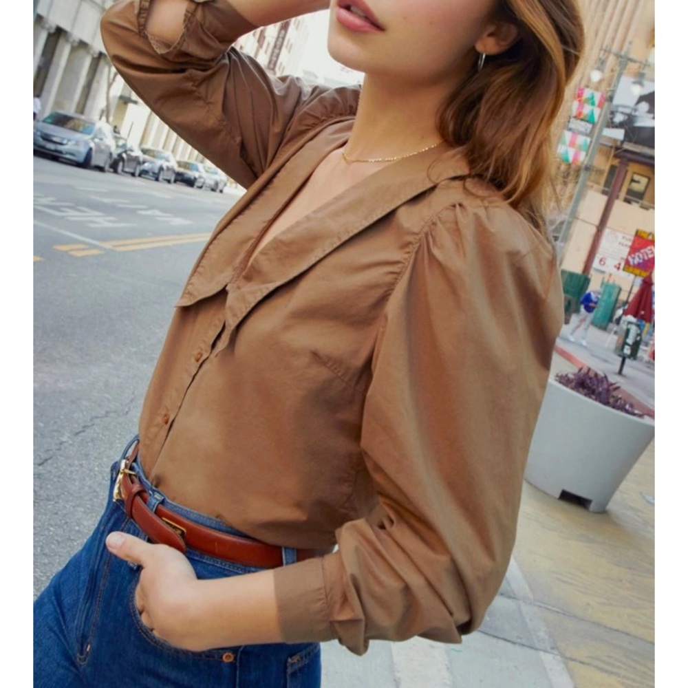 NWT Nation LTD Bridget Blouse - Cocoa